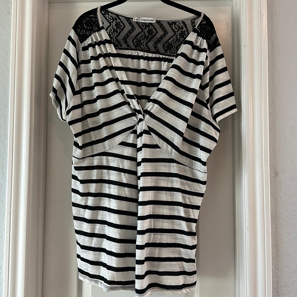 Black and white striped top